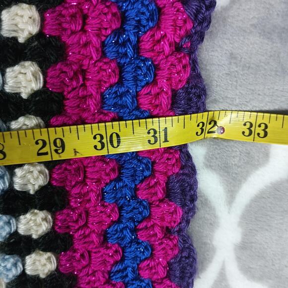 Handmade Crochet Granny Square Blanket 32x51 Throw Lap Afghan Soft Cozy Gift - Picture 6 of 7